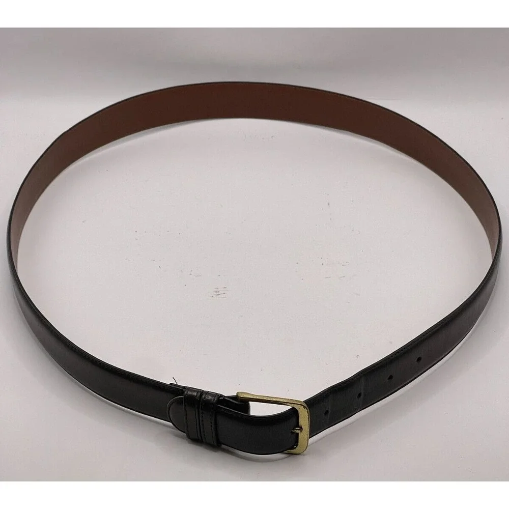 Coach Black Leather Belt with Brown Interior and Gold Buckle